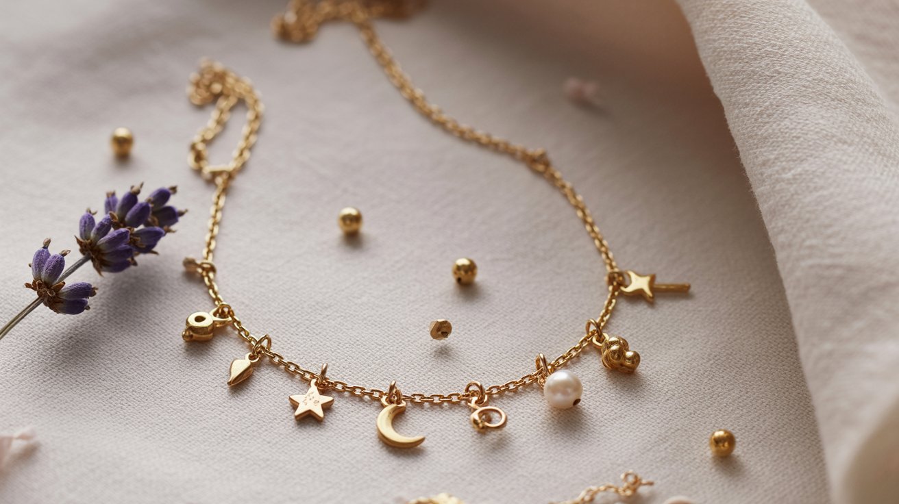 gold charm necklace